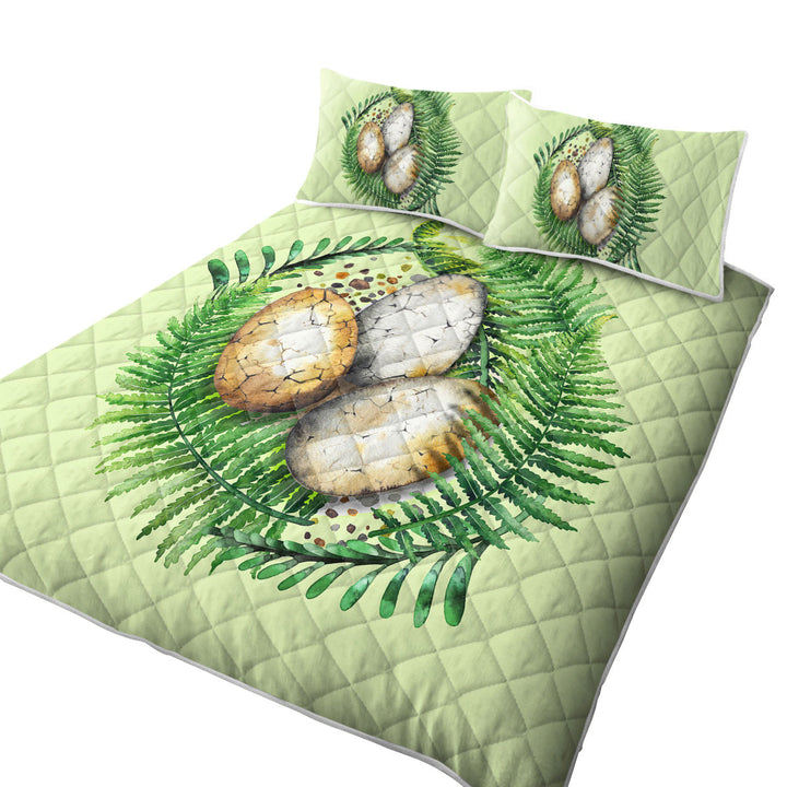 Fern and Dinosaur Eggs Coverlet