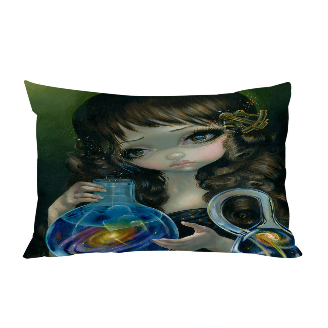 Fine Art Alchemical Girl Microcosm Galaxy Pillow Cases