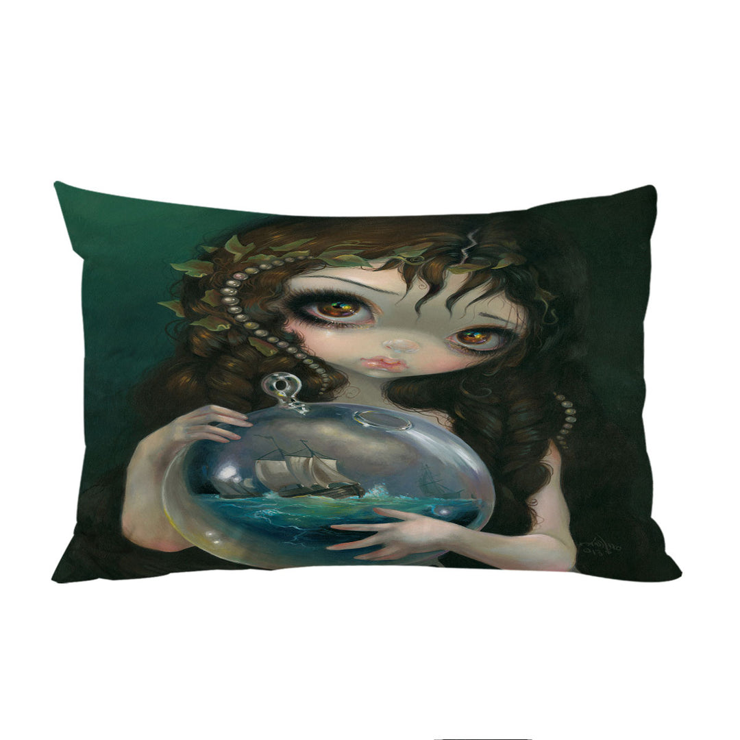 Fine Art Alchemical Girl Microcosm Seascape Ship Pillow Cases