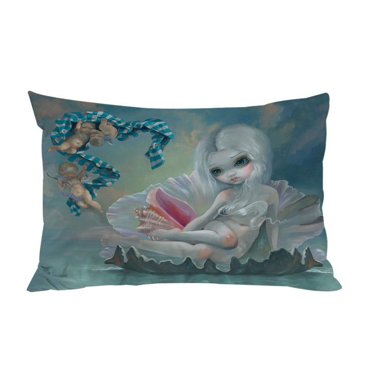 Fine Art Birth of Venus with Cherubs Beautiful Girl Pillowcase