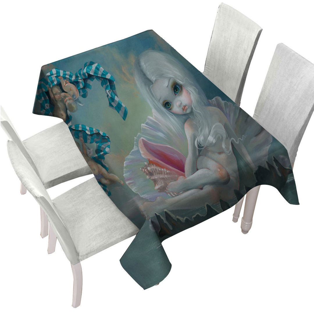 Fine Art Birth of Venus with Cherubs Beautiful Girl Tablecloths