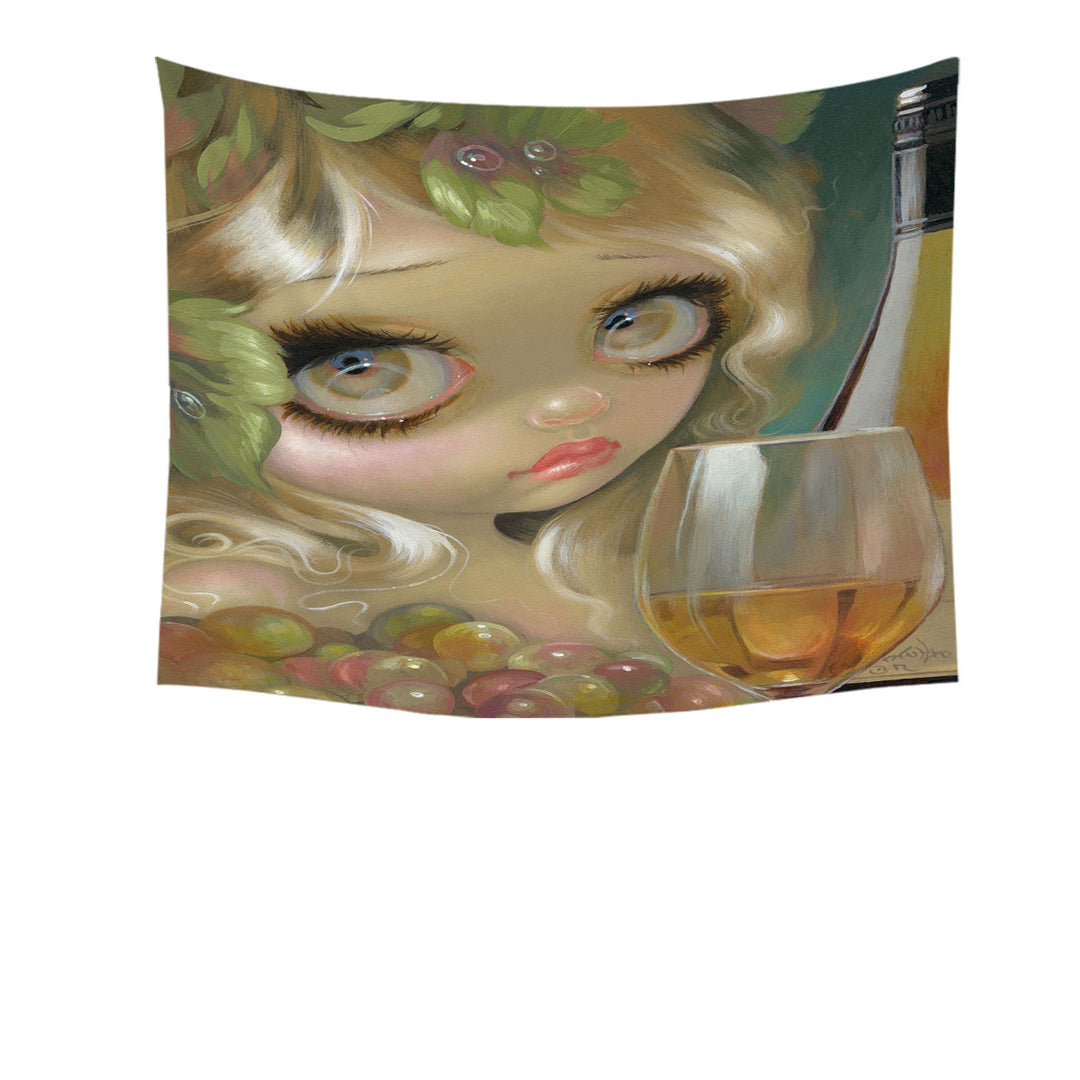 Fine Art Girl with Spirits of the Vine Chardonnay Tapestry