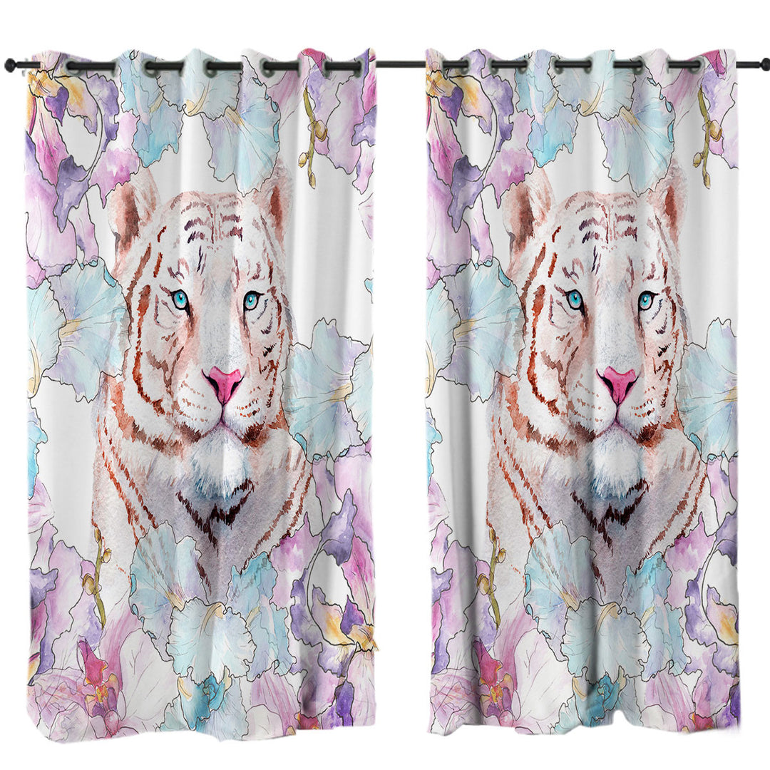 Fine Art Painting Tiger Curtains