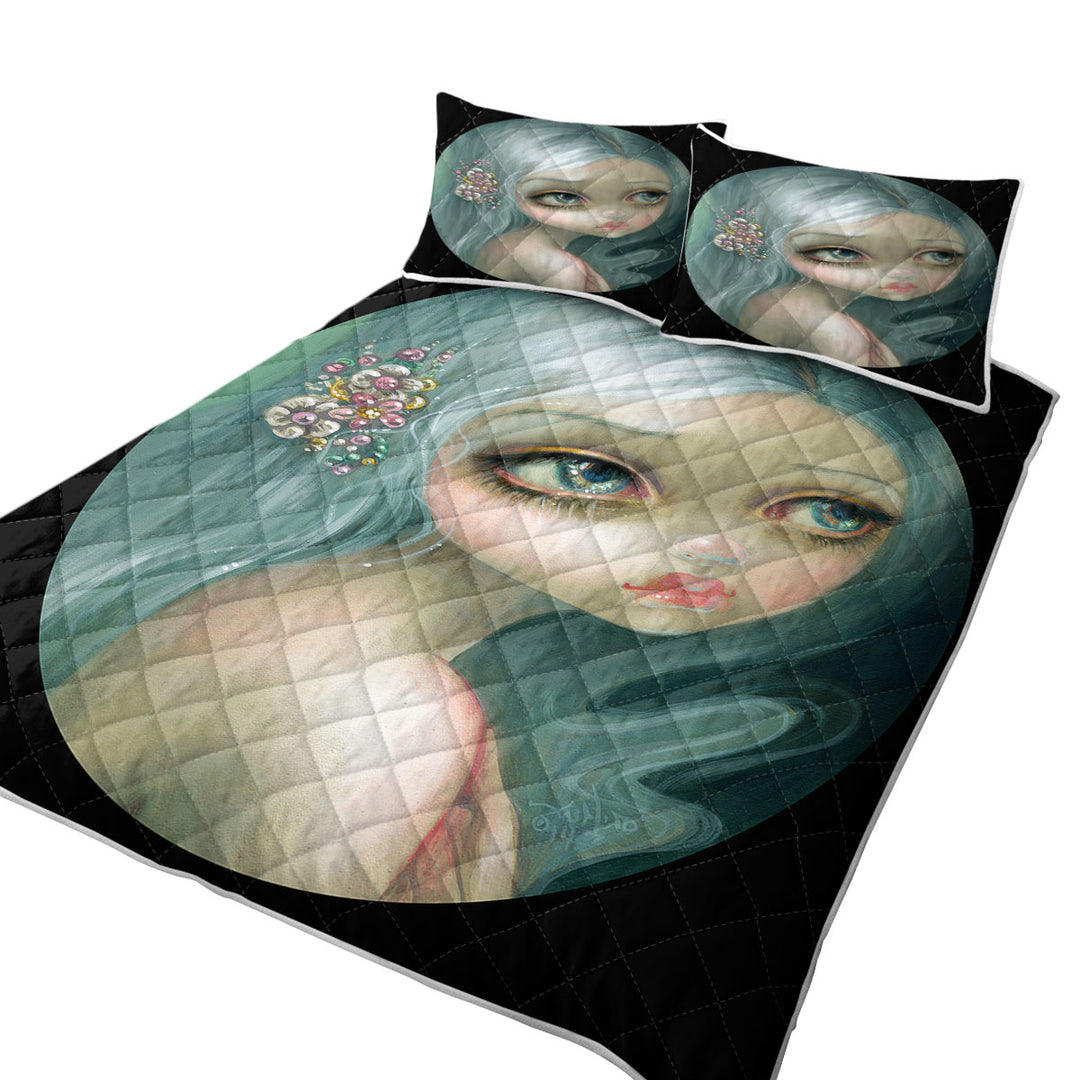 Fine Art Silver Introspection Silver Haired Girl Quilts