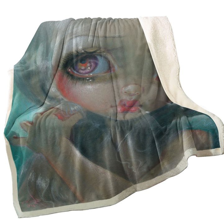 Fine Art Throw Blanket A Wistful Moment Maiden