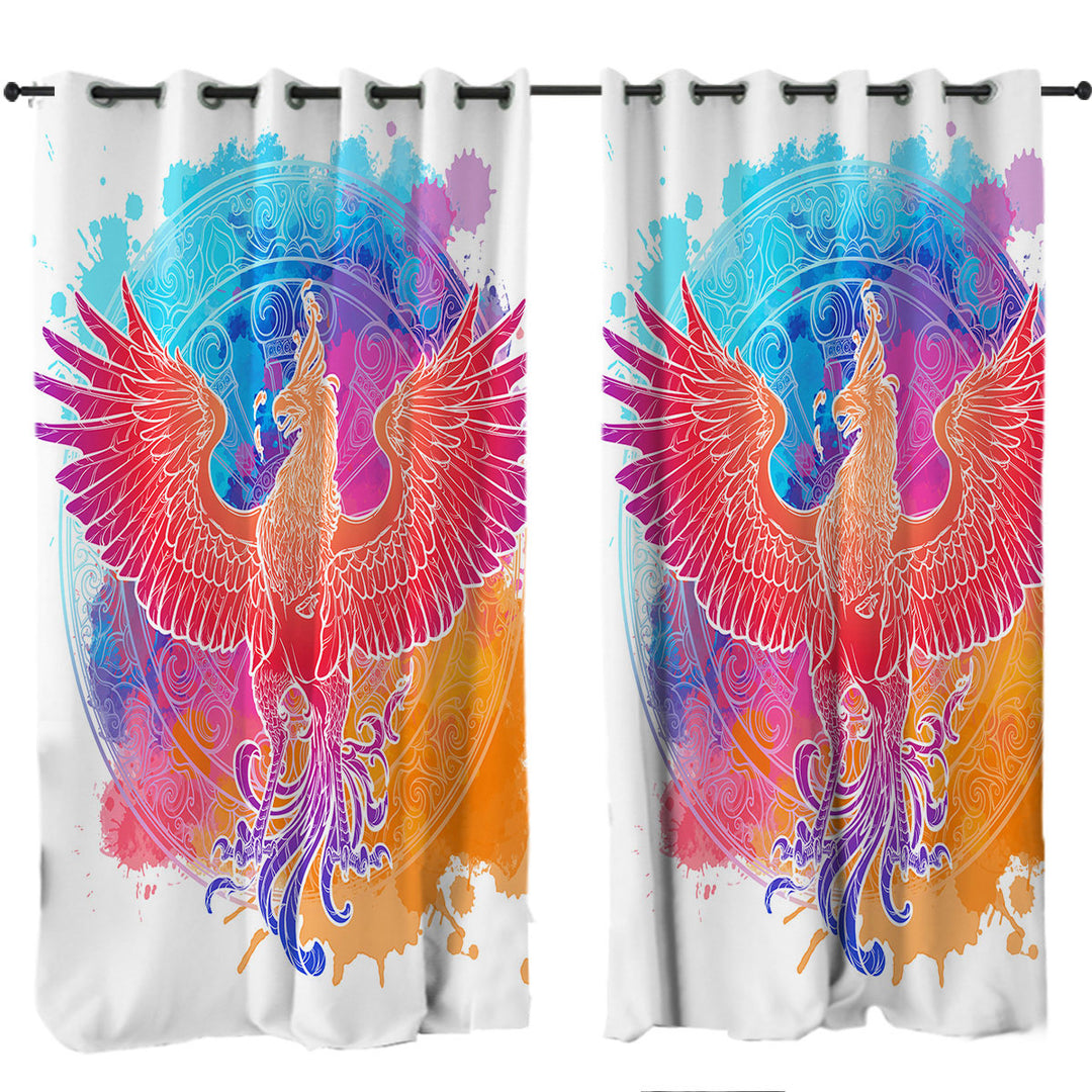Fire Colors Eagle Curtains