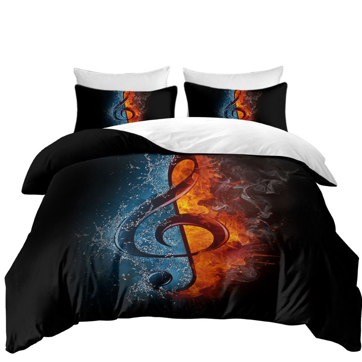 Fire Vs Water Treble Clef Music Note Duvet Cover – Handful of Prints