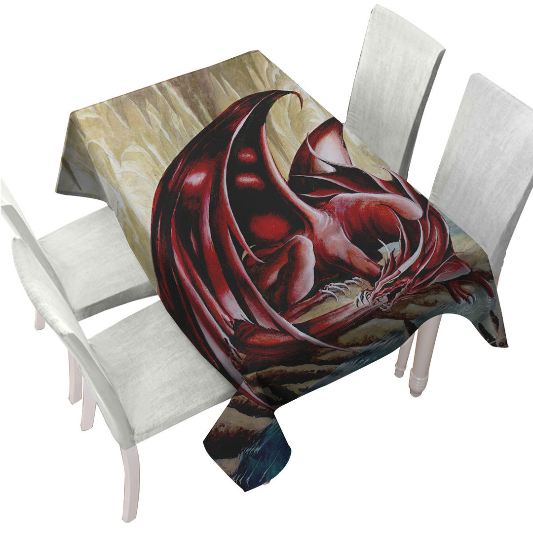 Firebrand Red Dragon Drawing Custom table Covers