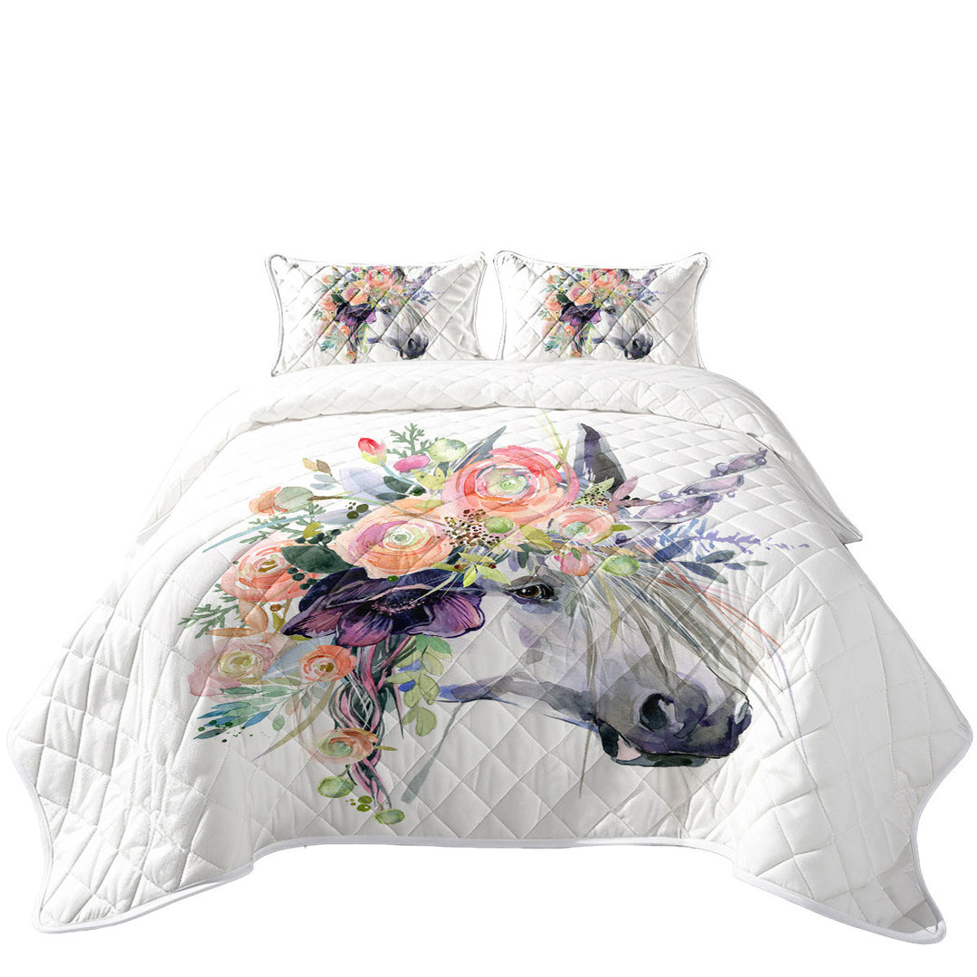 Floral Head Unicorn Daybed Covers Sets