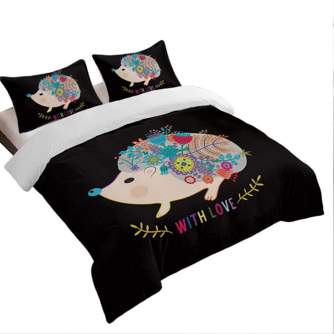 Floral Hedgehog Twin xl Duvet Covers