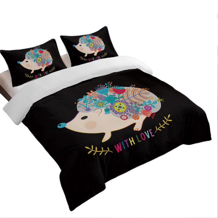 Floral Hedgehog Twin xl Duvet Covers