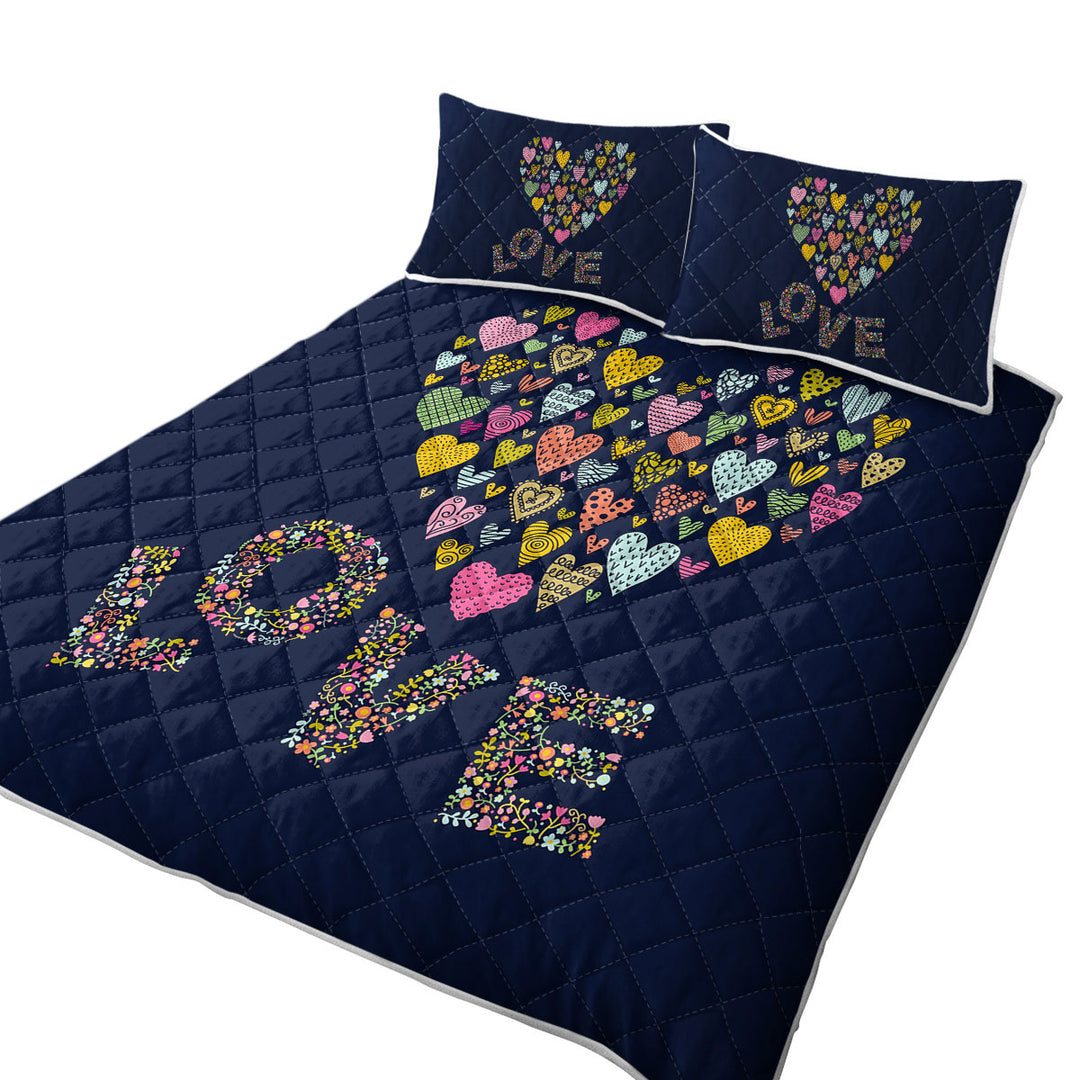 Floral Love and Multi Colored Heart of Hearts Quilt Stores Near Me