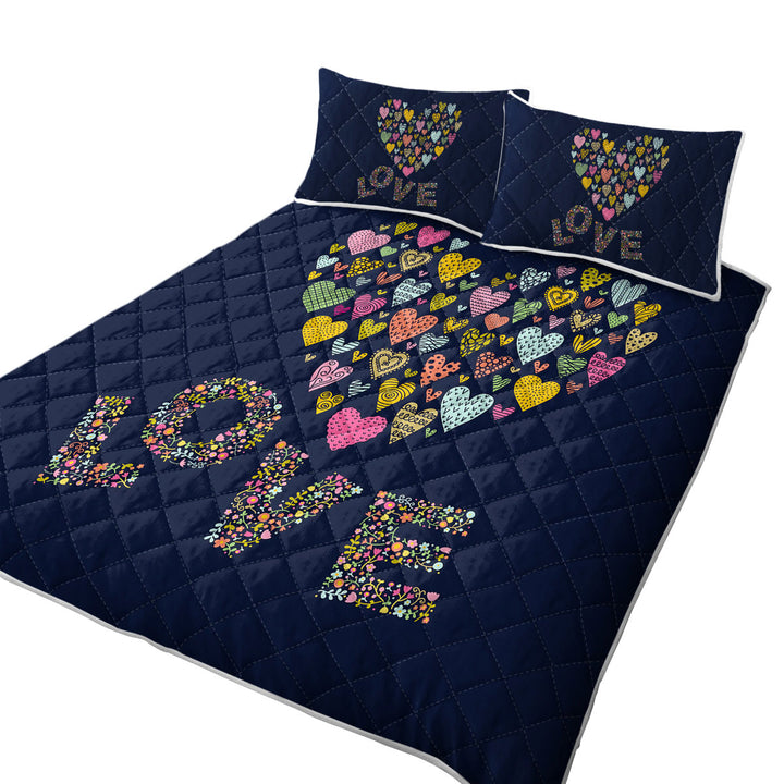 Floral Love and Multi Colored Heart of Hearts Quilt Stores Near Me