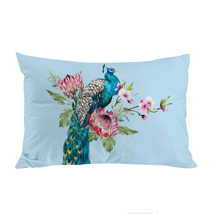 Flowers and Peacock Pillowcase