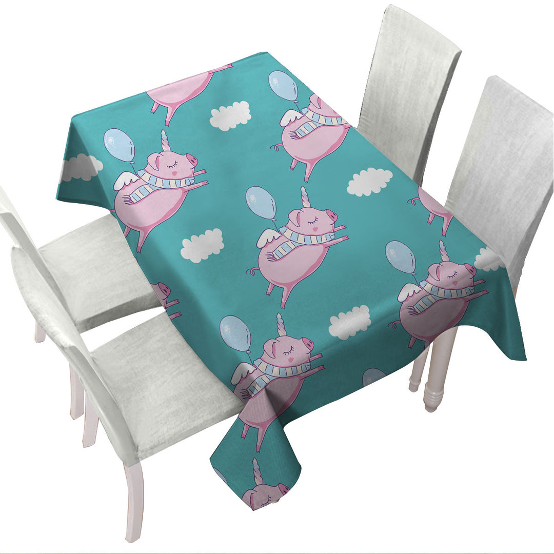 Flying Unicorn Pigs Custom table Covers