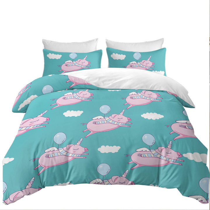 Flying Unicorn Pigs Duvet Covers