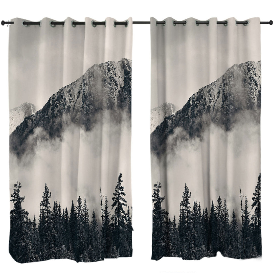Foggy Mountains and Forest Drapes and Curtains