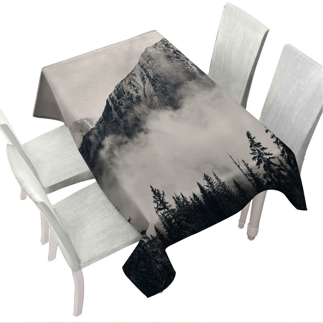 Foggy Mountains and Forest Tablecloths