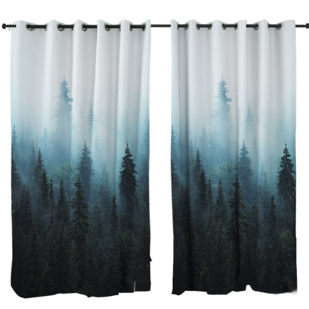 Foggy Pine Forest Curtains