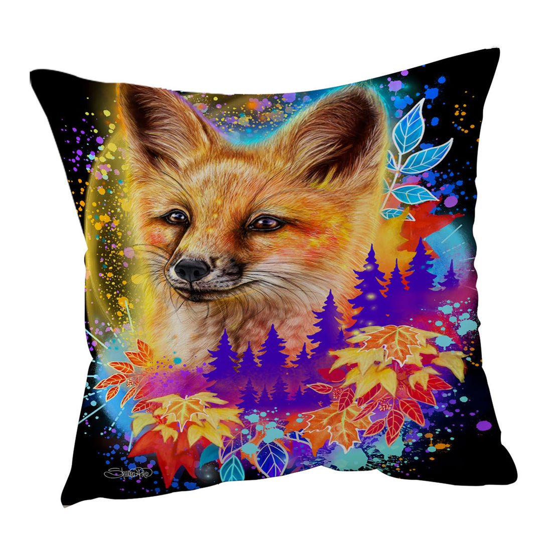 Forest Animals Art Red Fox Throw Pillow