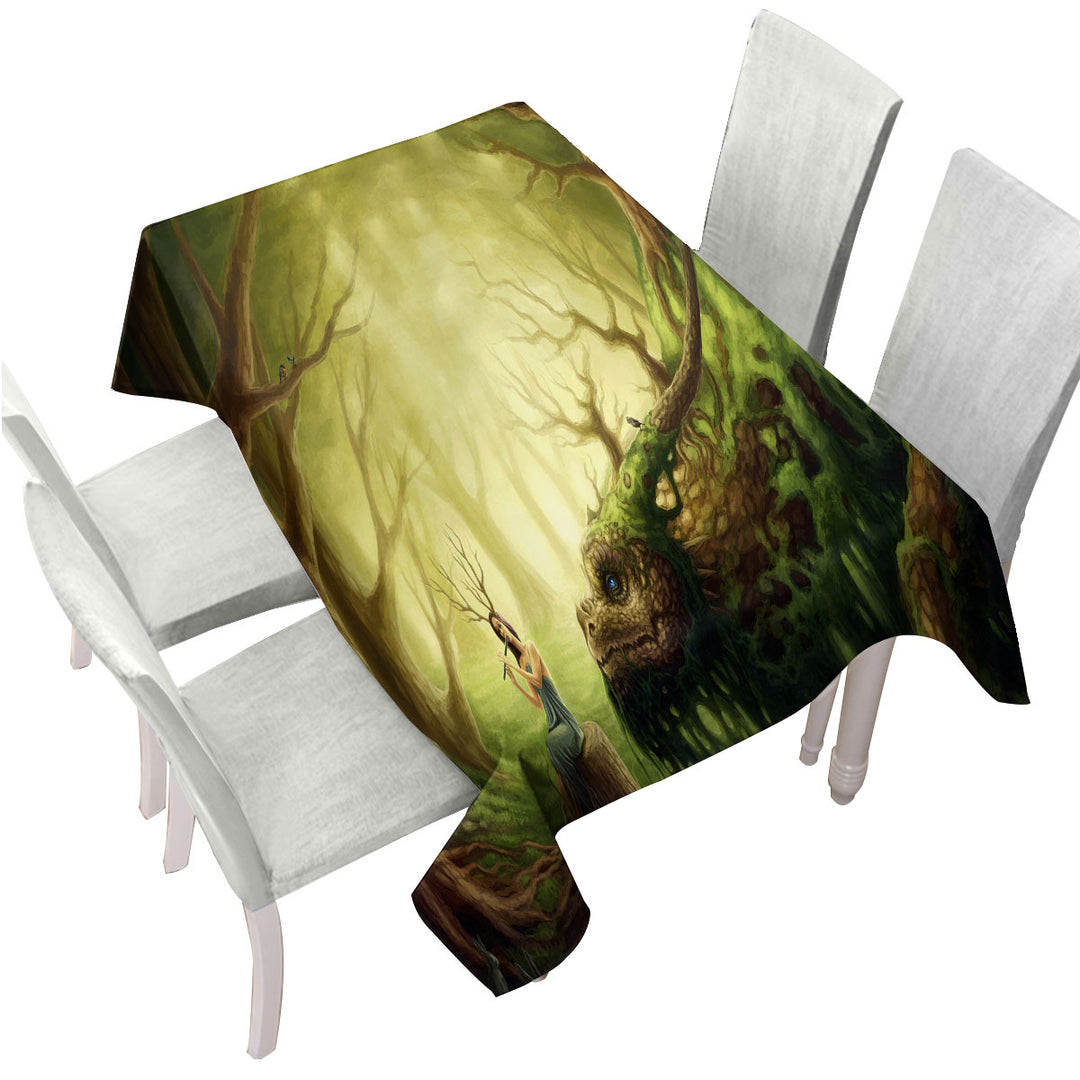 Forgotten Fairytales Forest Fairy and Dragon Tablecloths
