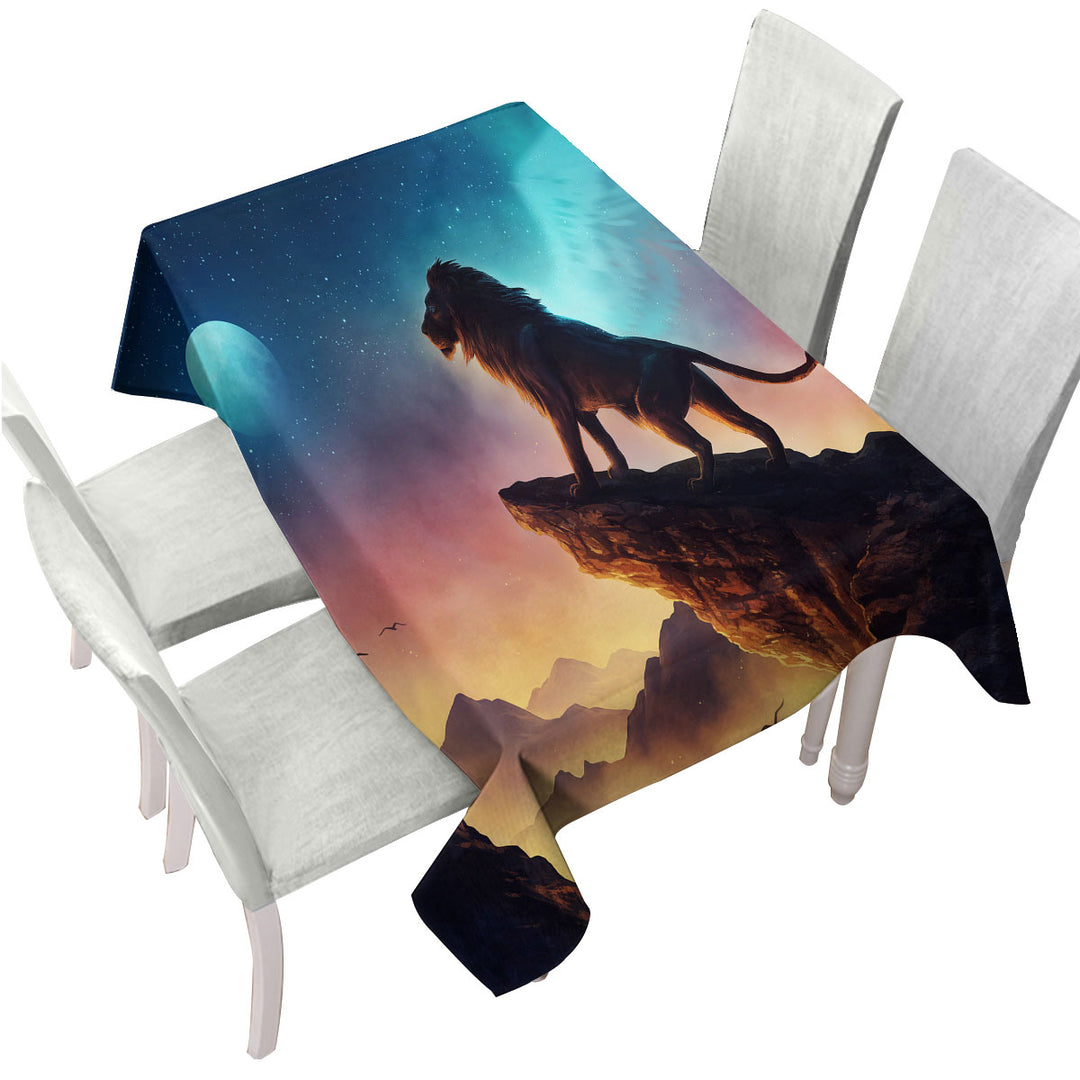 Free Like a Bird Night Sky Angel Lion Custom tablecloths