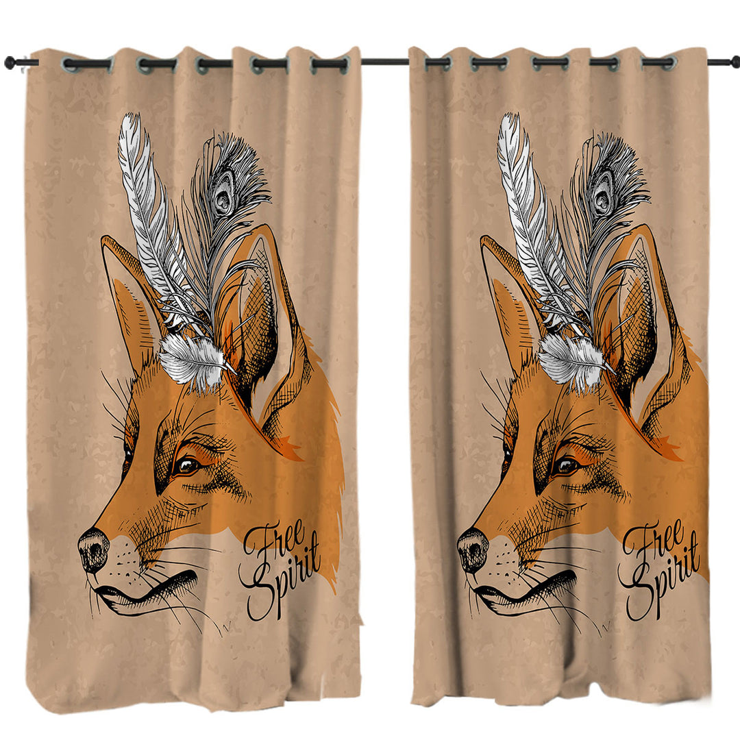 Free Spirit Feathers Fox Curtain