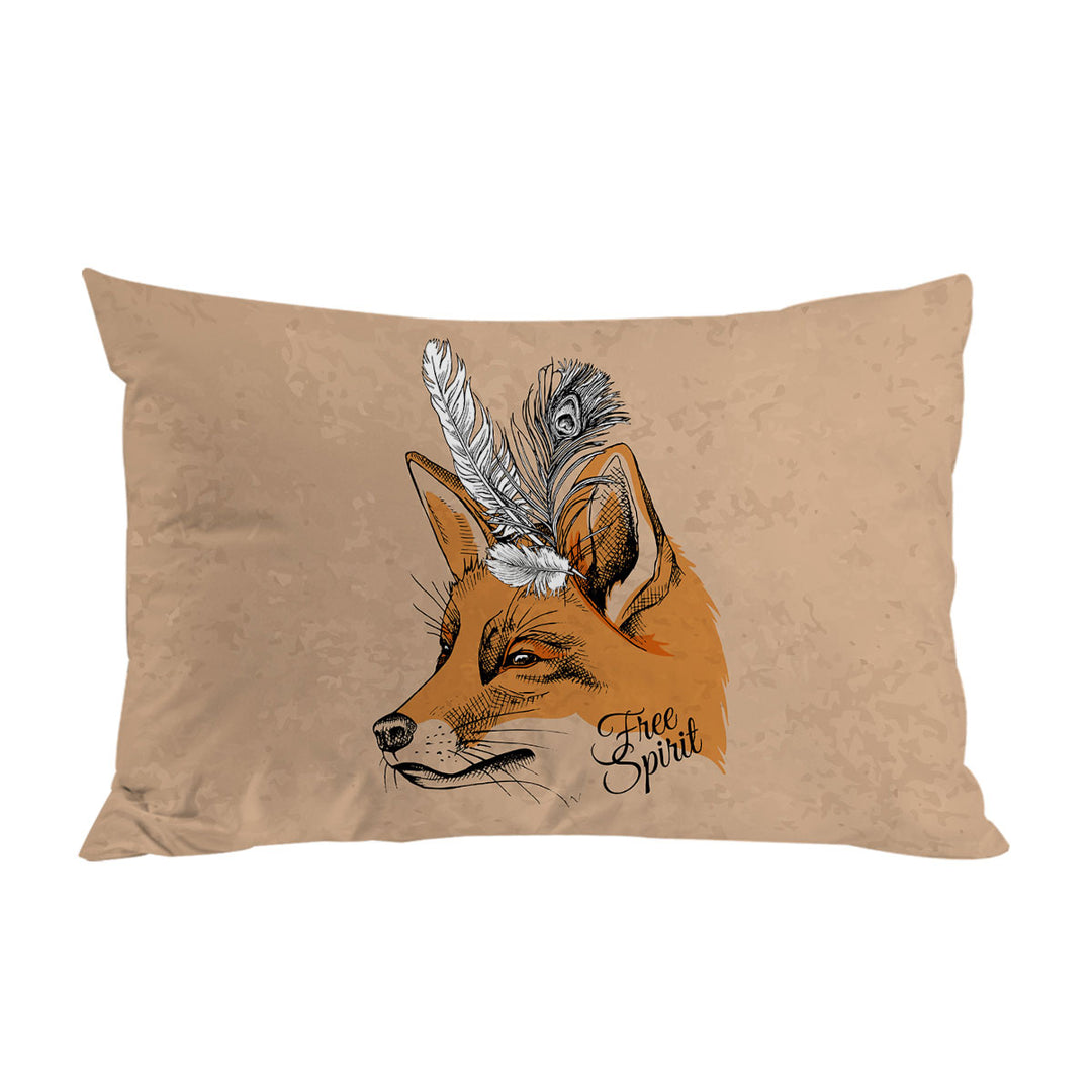 Free Spirit Feathers Fox Pillow Cases