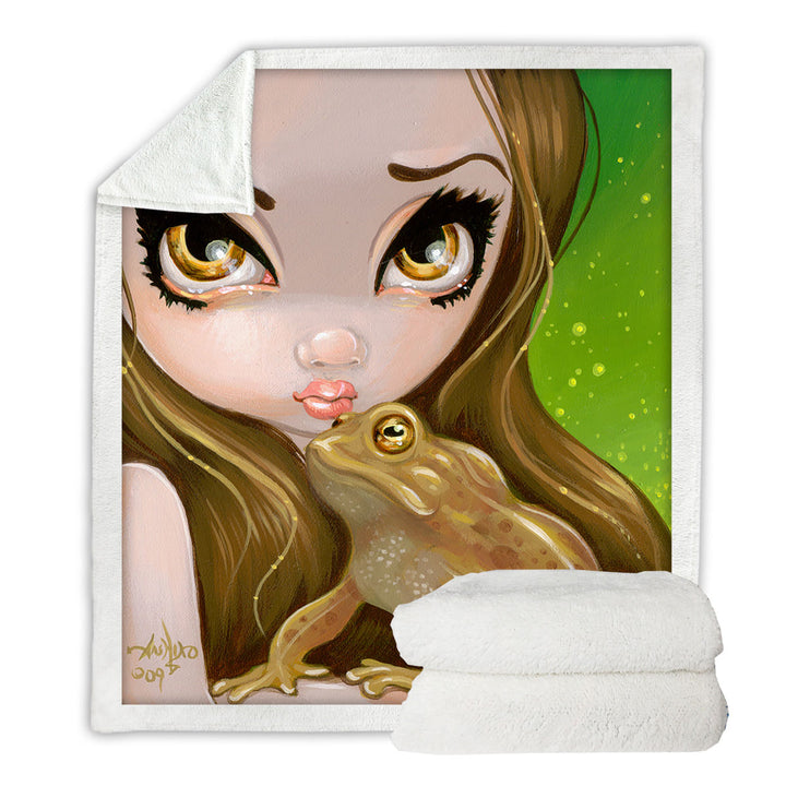 Frog Fleece Blankets Faces of Faery _28 Swamp Girl and Frog