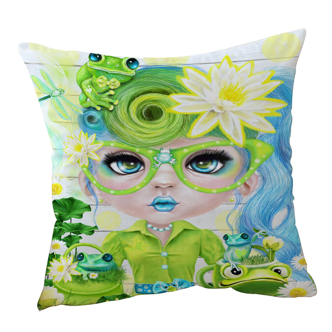 Frog Loving Felecia Munchkinz Gril Cushions