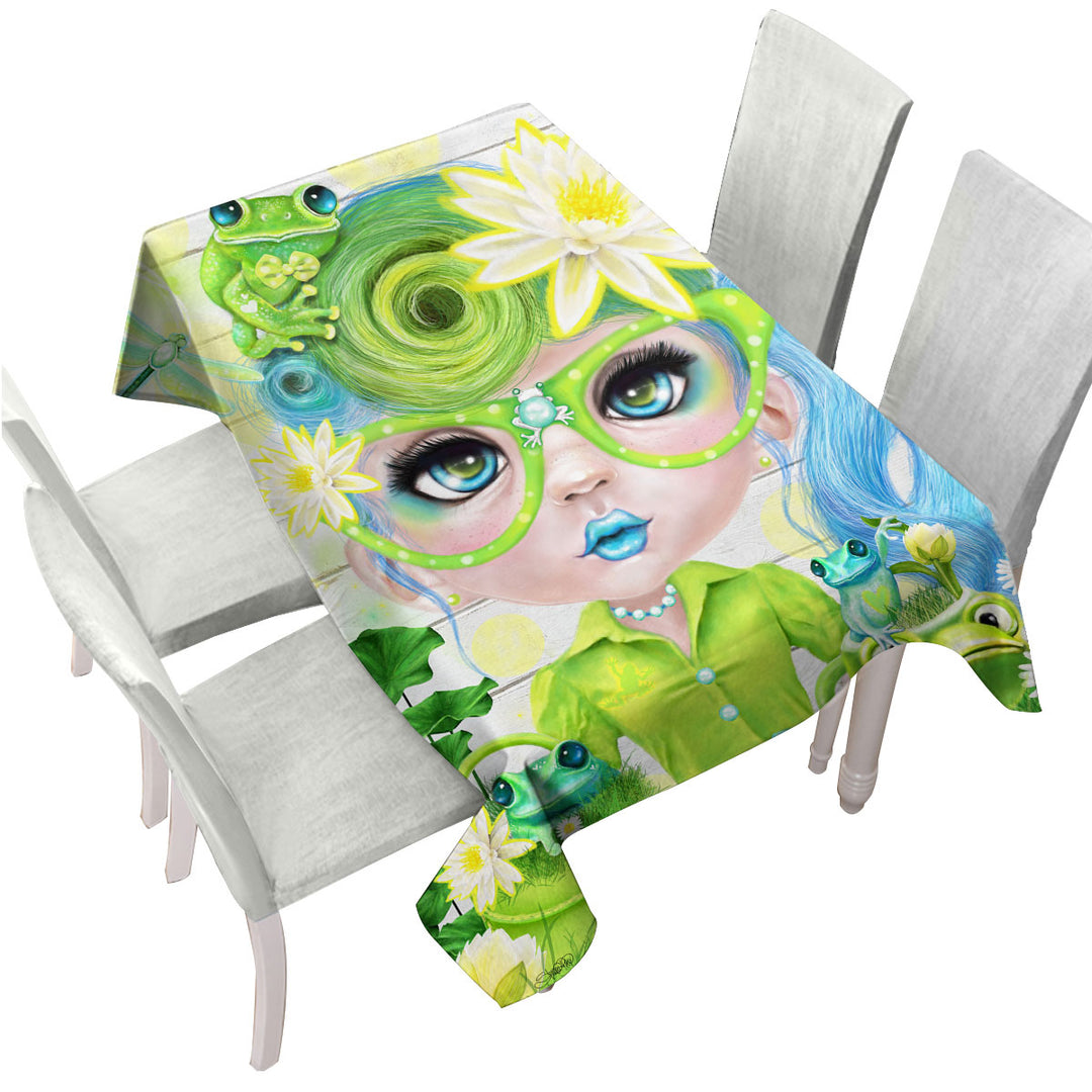 Frog Loving Felecia Munchkinz Gril Custom table Covers