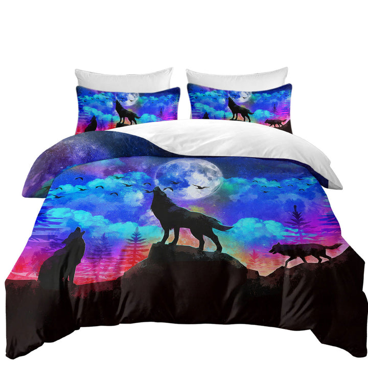 Full Moon Night Wolf Pack Donna Covers