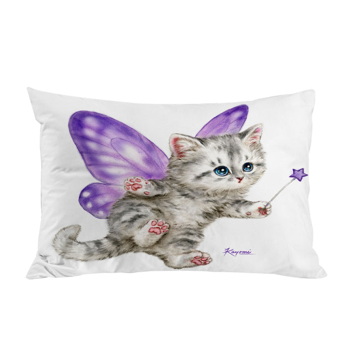 Fun Cats Cute Purple Fairy Kitten Pillowcases