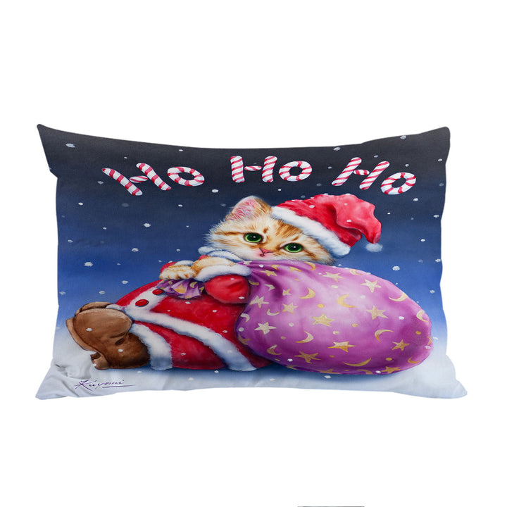 Fun Cute Cat Designs Christmas Santa Kitten Pillow Case Covers