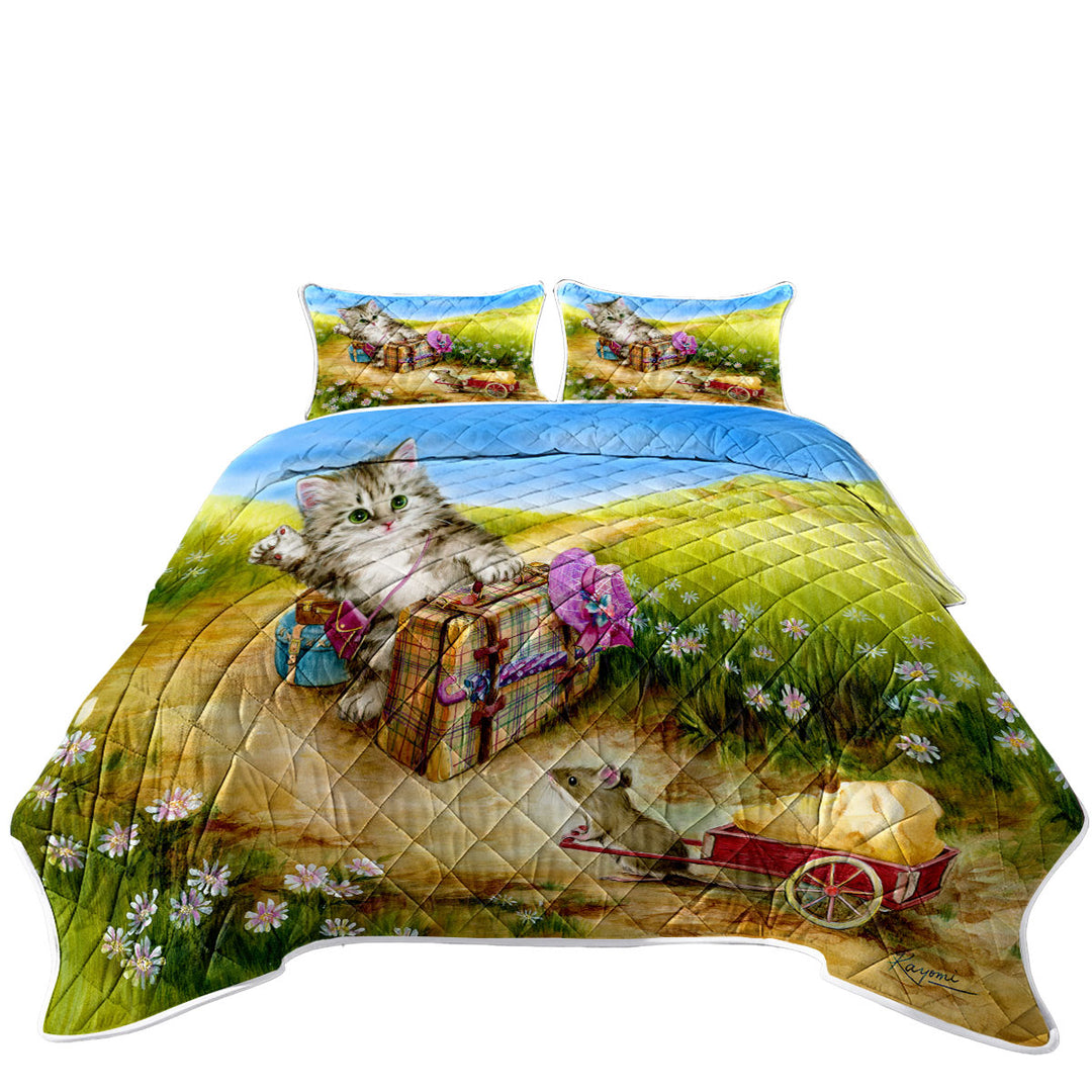 Fun Cute Cat Designs on the Road Mouse and Kitten Quilts