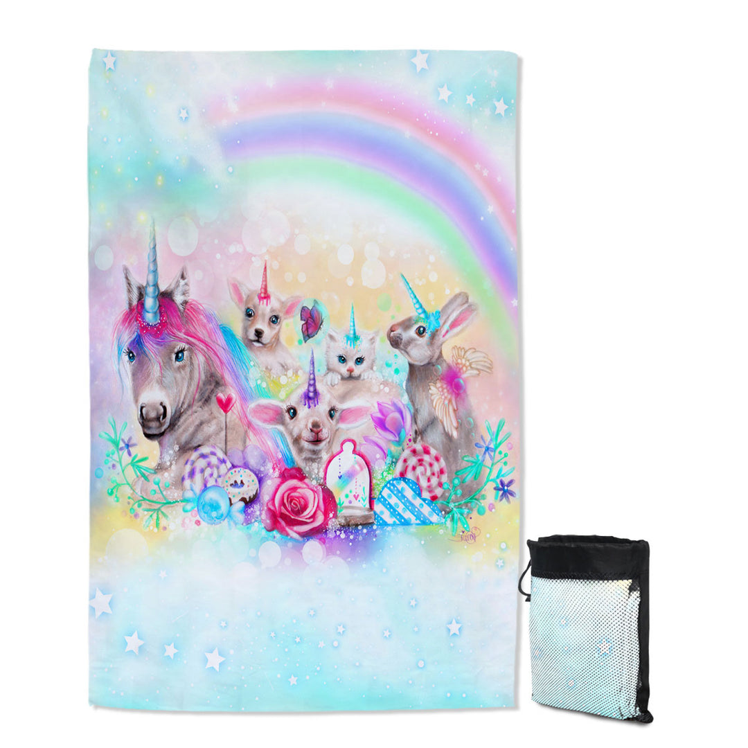 Funny Animals Beach Towels We All Just Want to be Unicorns