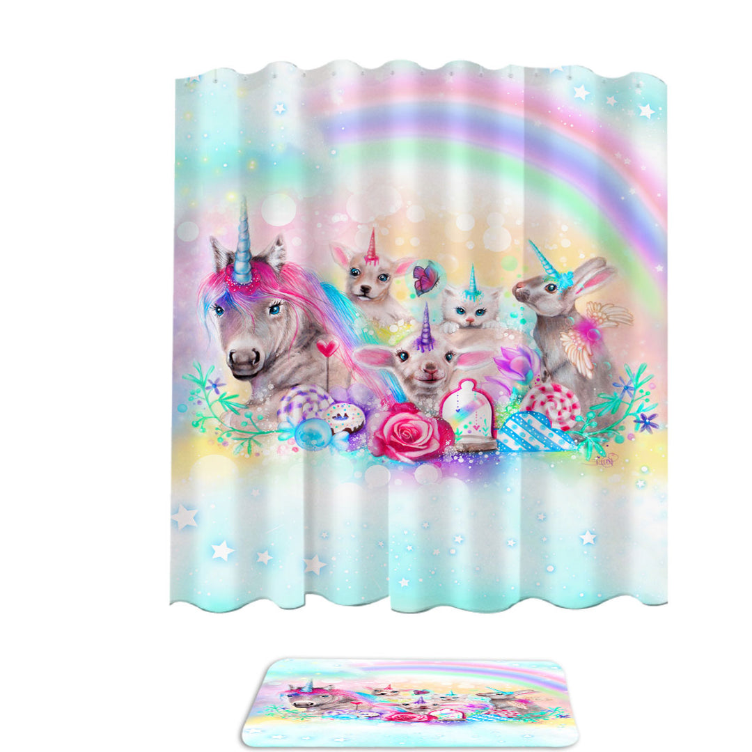 Funny Animals Shower Curtains We All Just Want to be Unicorns