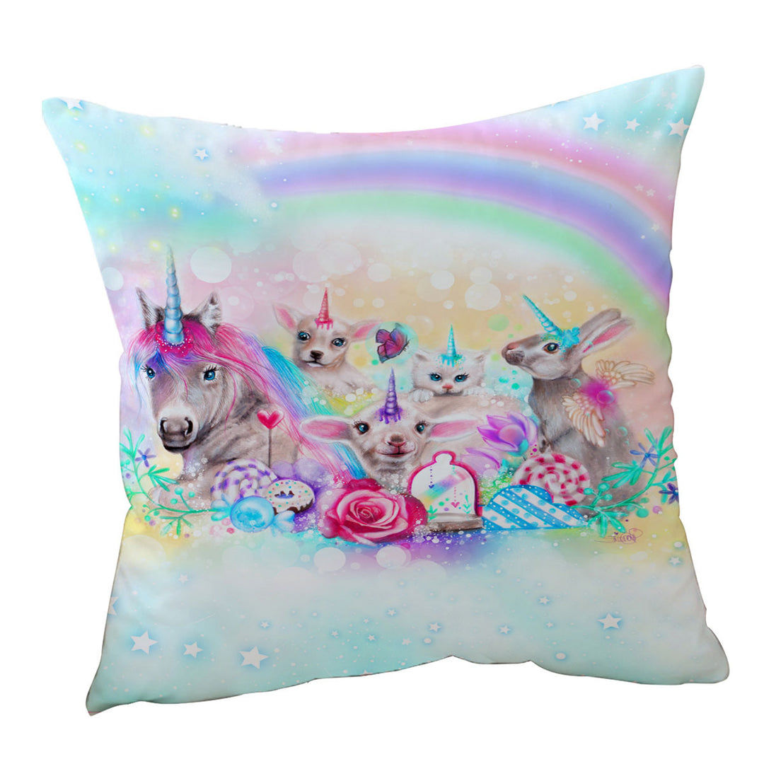 Funny Animals Throw Pillows We All Just Want to be Unicorns