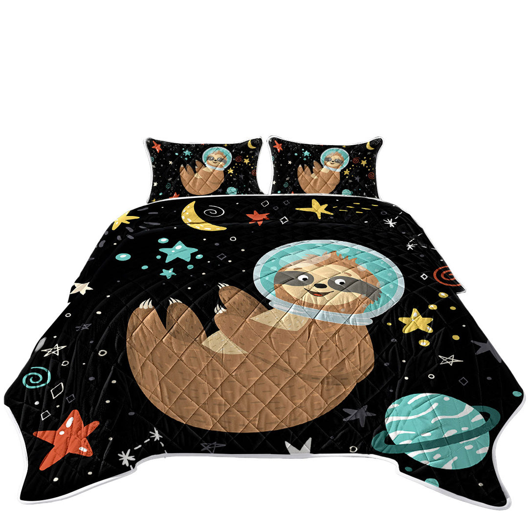 Funny Astronaut Sloth Quilt