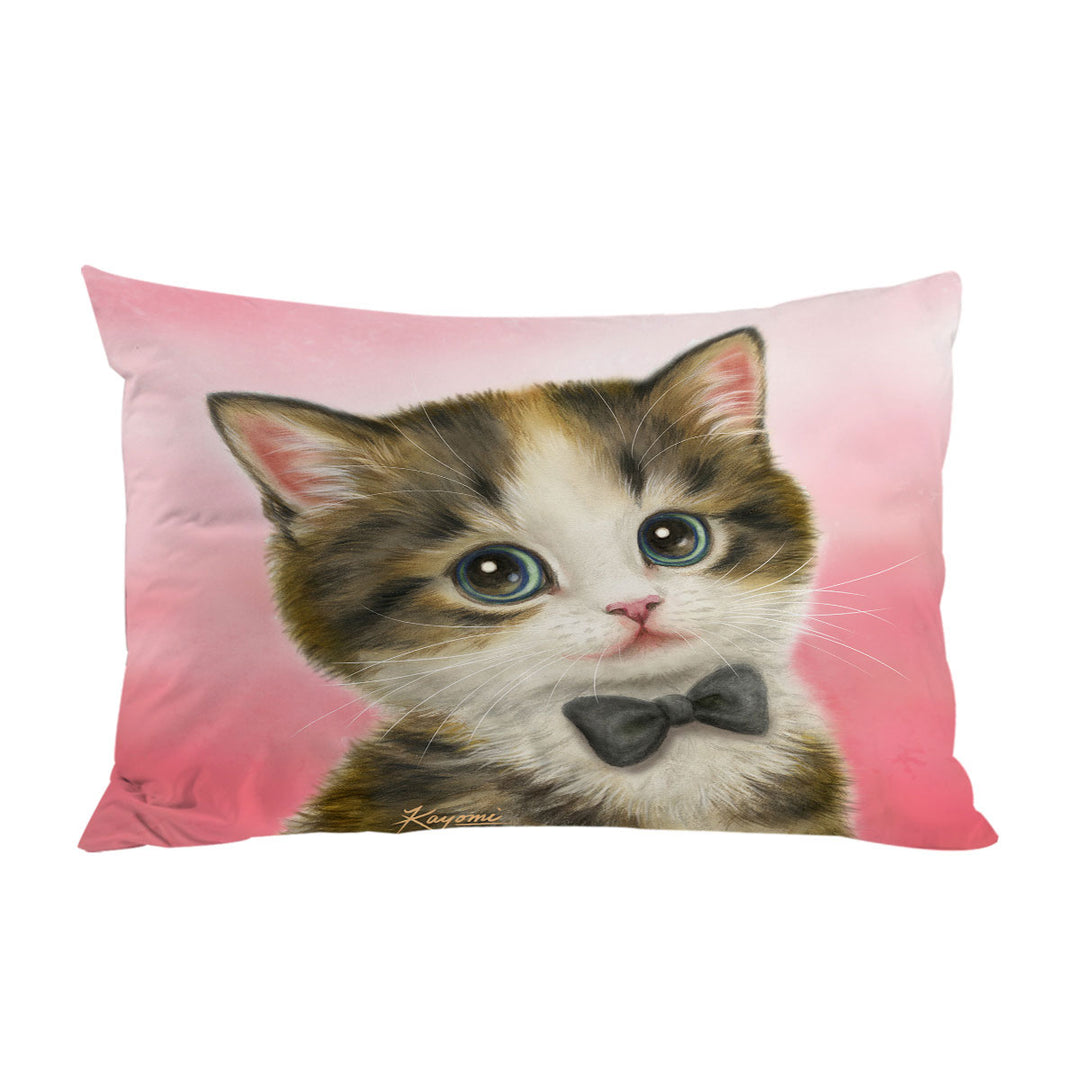 Funny Cat Art Adorable Gentleman Kitten Bed Covers