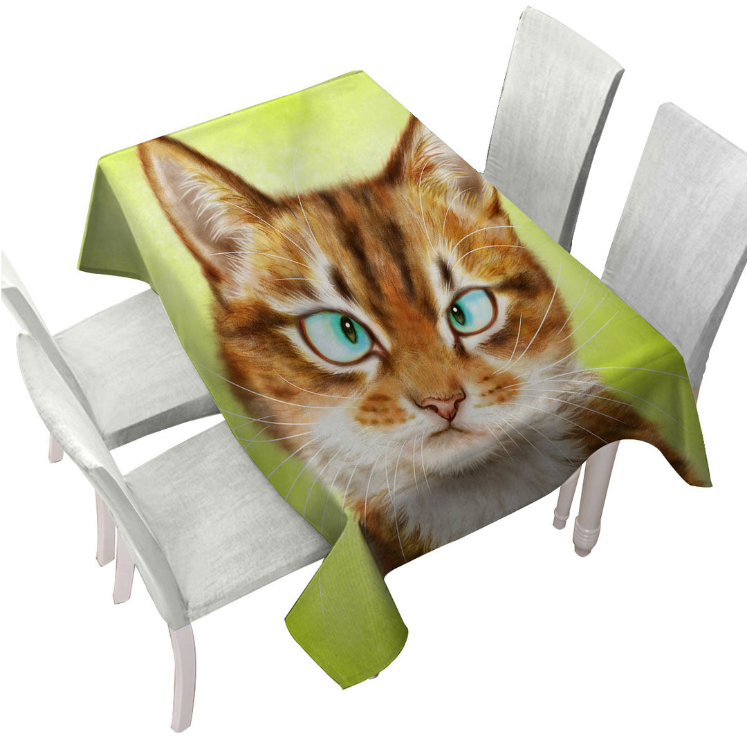 Funny Cat Drawings Upset Gingal Kitty Custom tablecloths