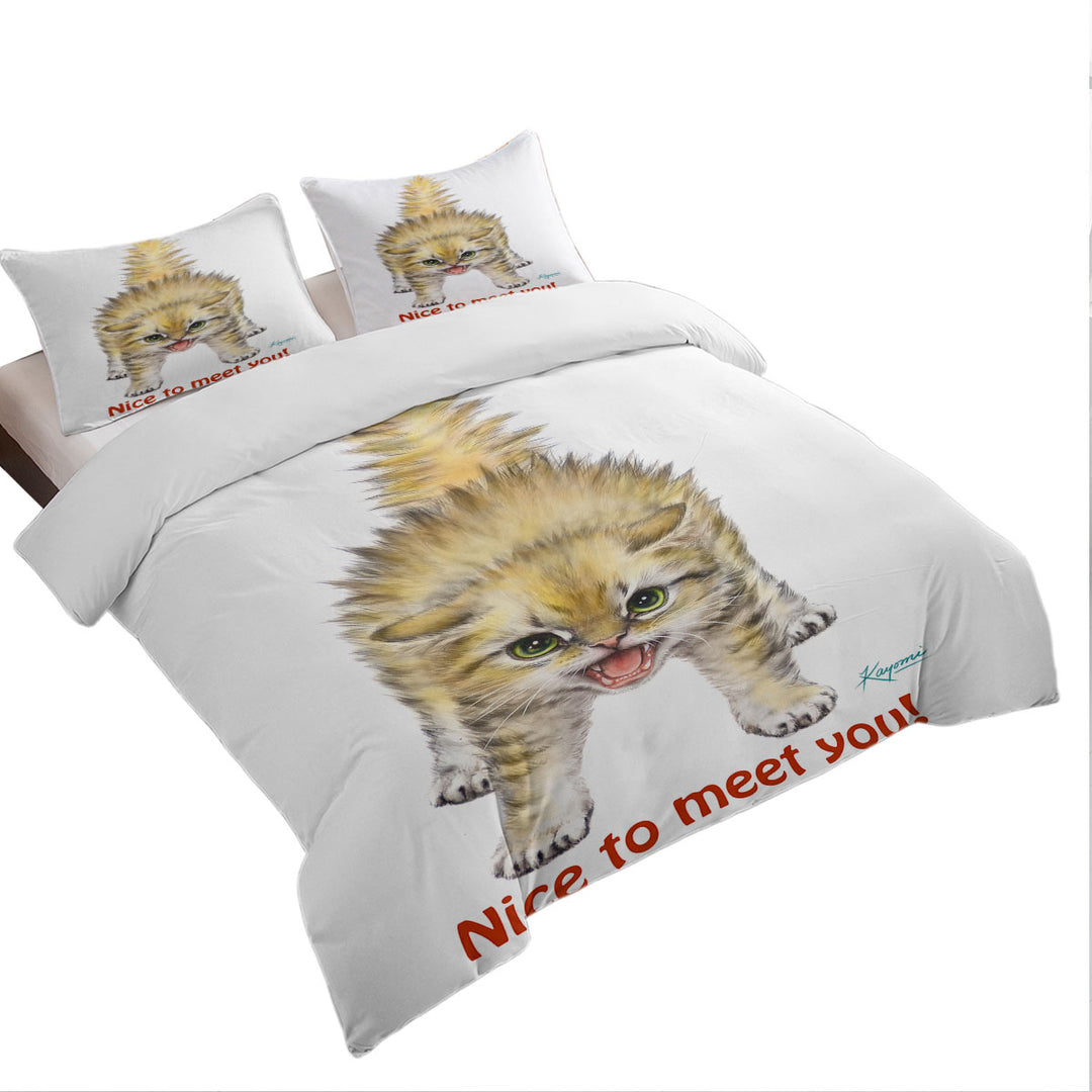 Funny Cats Aggressive Kitten Duvet Cover sale