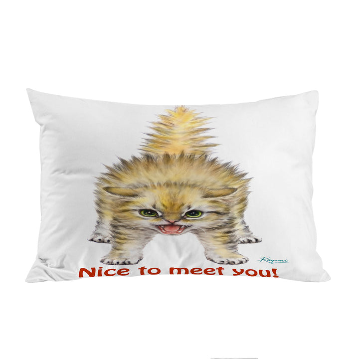 Funny Cats Aggressive Kitten King Pillow Cases