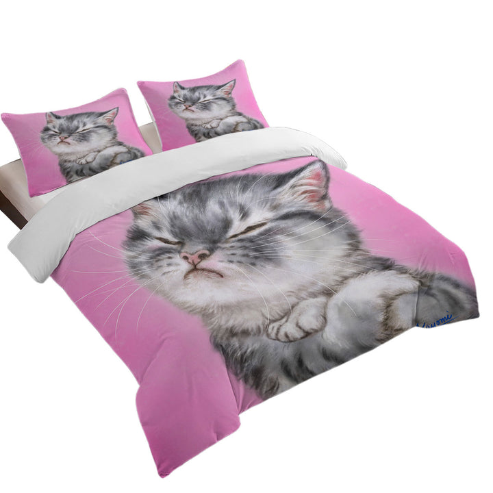 Funny Cats Angry Grey Tabby Kitty Cat Donna Covers