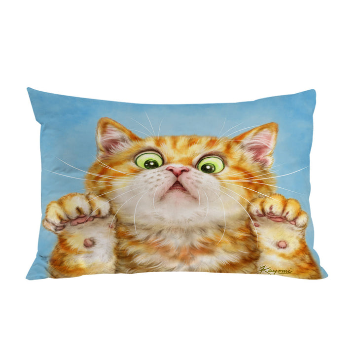 Funny Cats Art Curious Ginger Kitten Pillowcase