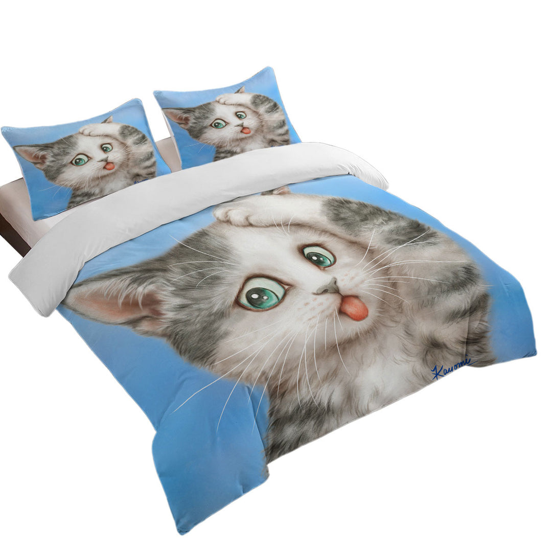 Funny Cats Art Frustrated Grey Kitty Good Duvet Covers