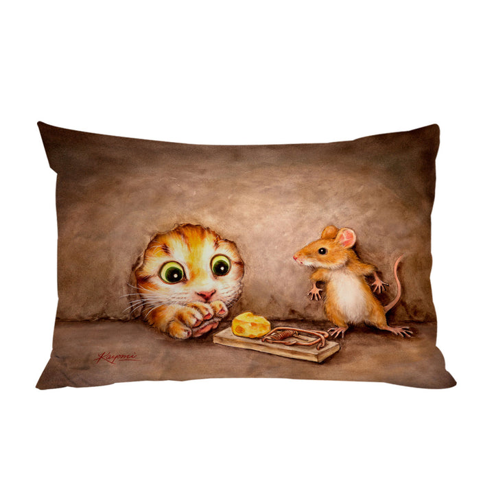Funny Cats Art Paintings Cat vs Mouse Pillowcases