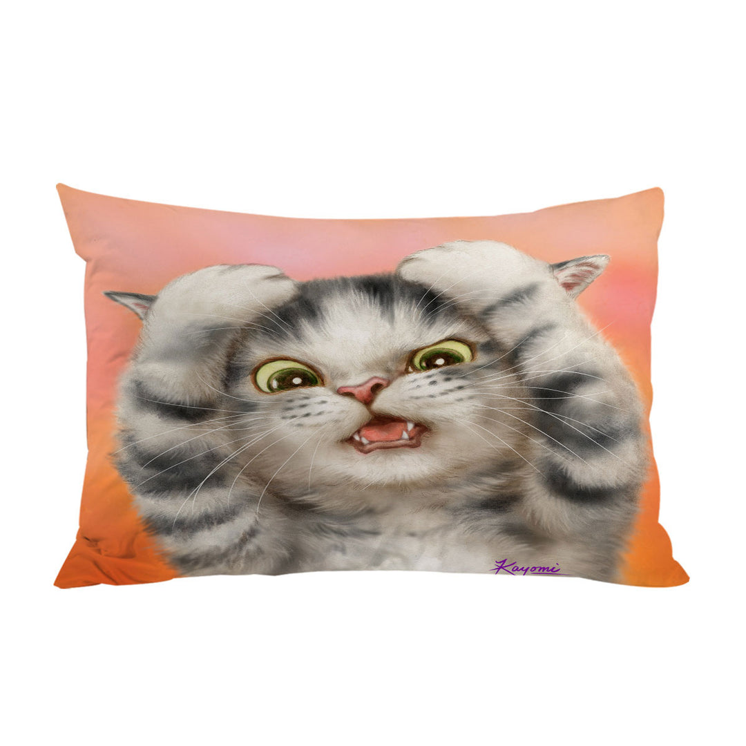 Funny Cats Cute Kitten Surprised Pillowcase