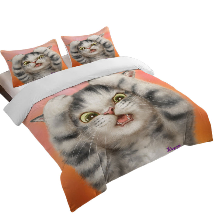 Funny Cats Cute Kitten Surprised Twin Duvet Covers