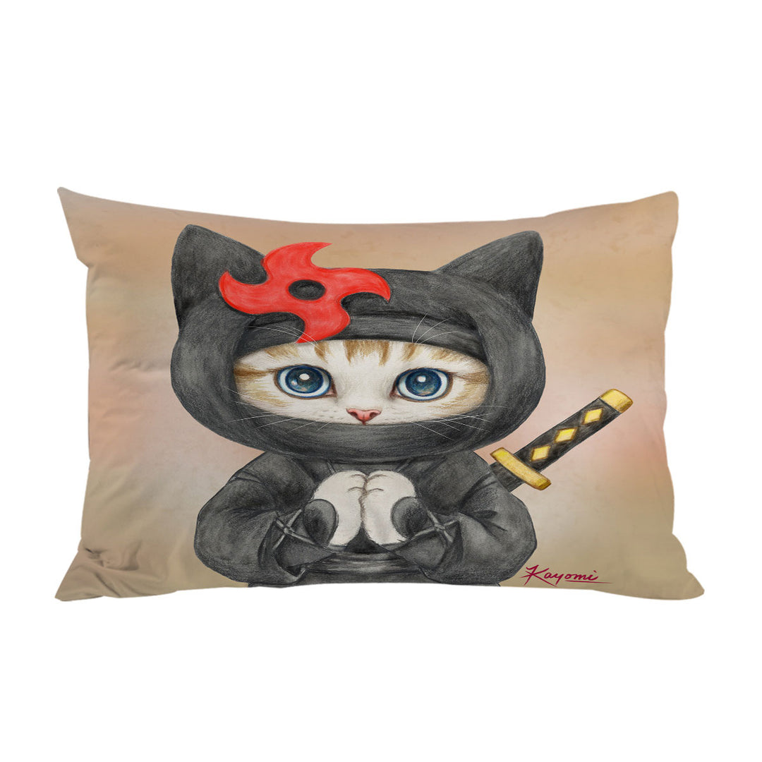 Funny Cats Cute Ninga Kitten King Pillow Cases